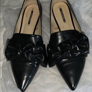 Zara Bow Flats Black